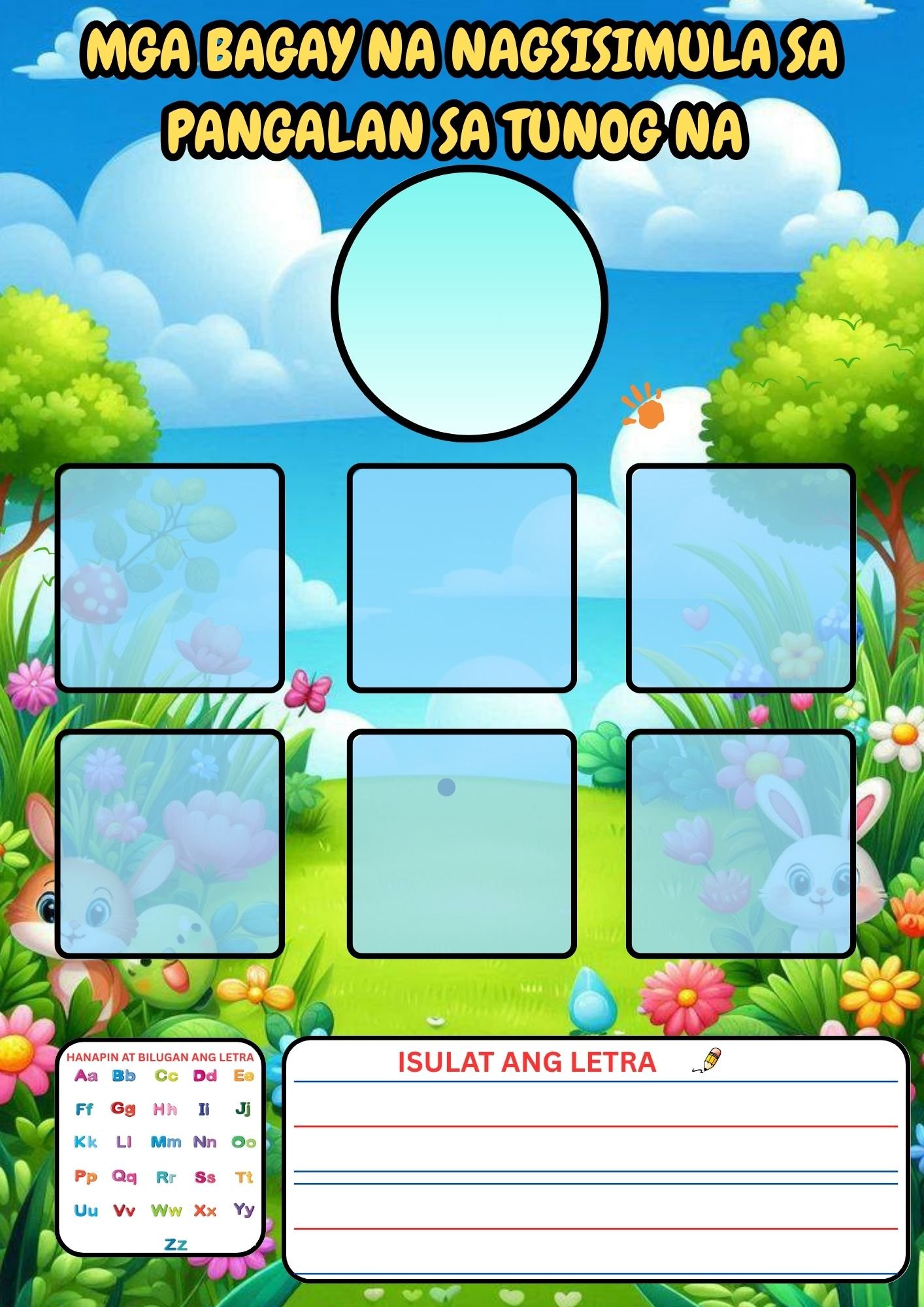 Filipino Alphabet Chart with Detachable pictures