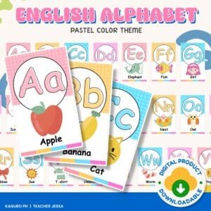 English Alphabet and Pastel Numbers for Classroom Decor
