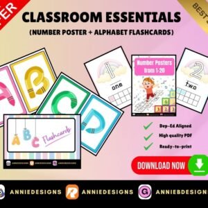 Classroom Essentials (Number Poster & Alphabet Flashcards) | By: Annie Bustillos @anniedesigns