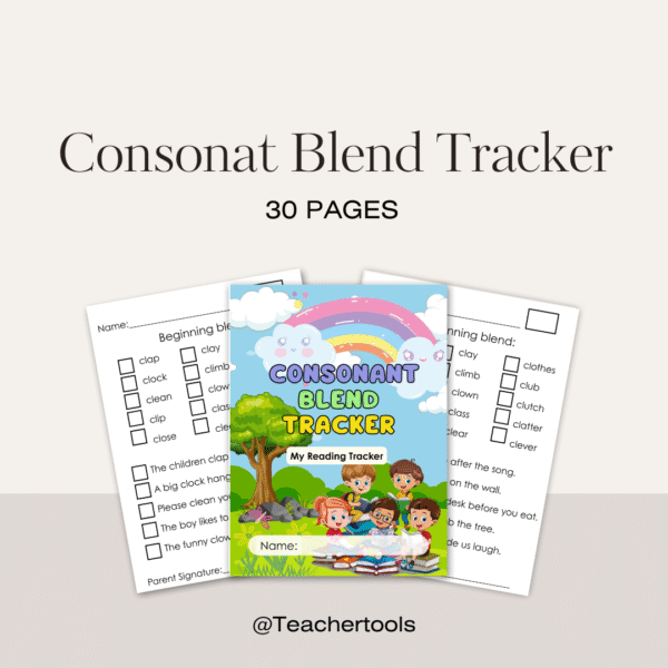 Consonant Blend ( Reading Tracker)