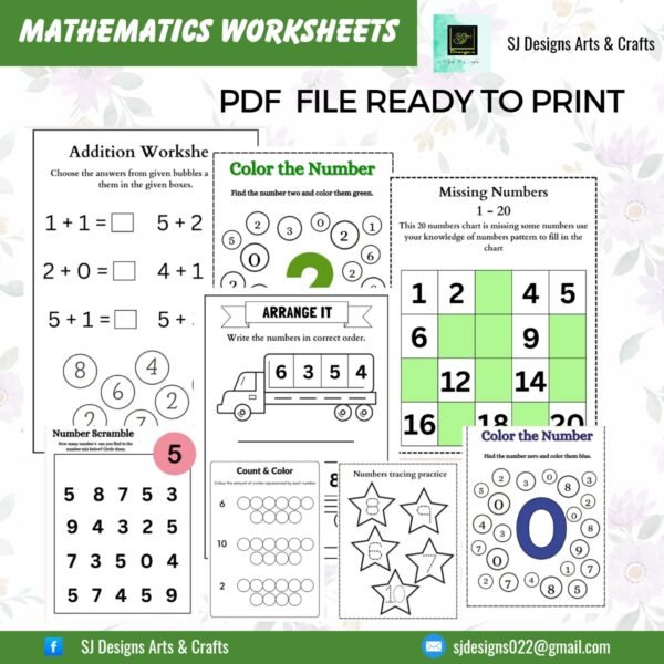 MATH WORKSHEETS FOR KINDER TO GRADE 1
