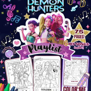 K-PoP Demon Hunters Playlist Coloring Book —Sing & Color!