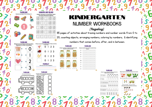 Kindergarten Number Workbook (Tagalog)