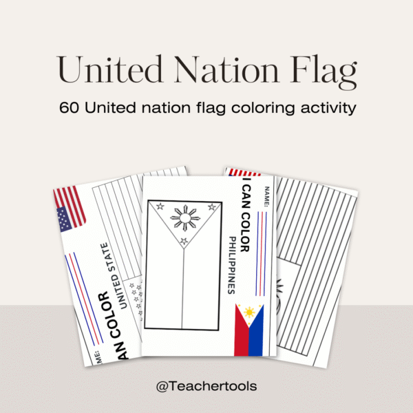 60 Pages United Nation Coloring Flag
