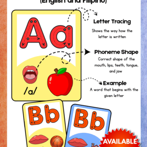 ALPHABET FLASHCARDS (with Phoneme Shape and example)