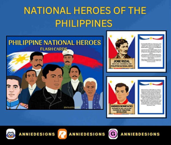 Philippine National Heroes FlashCards (13 pages printables) | By: Annie Bustillos @anniedesigns
