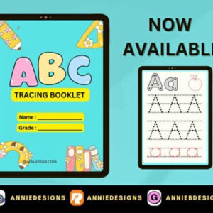 ABC Tracing Booklet (27pages printables) | By: Annie Bustillos @anniedesigns