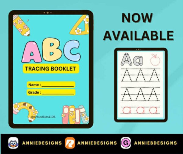 ABC Tracing Booklet (27pages printables) | By: Annie Bustillos @anniedesigns