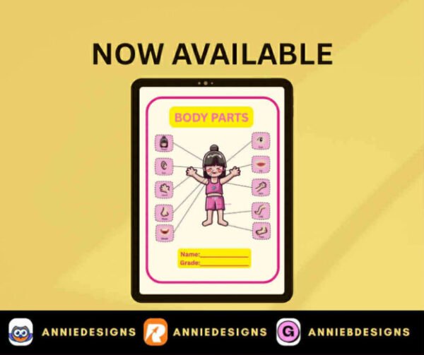 Body Parts Flash cards (27 pages printables) | By: Annie Bustillos @anniedesigns