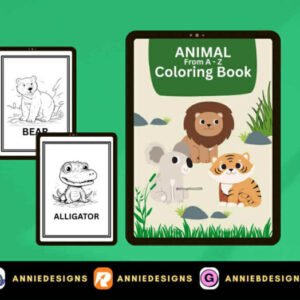 Animal Coloring Book from A-Z (27pages printables) | By: Annie Bustillos @anniedesigns