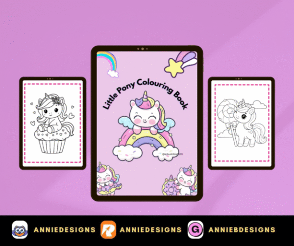 Unicorn Coloring Book (30pages printable) | By: Annie Bustillos @anniedesigns