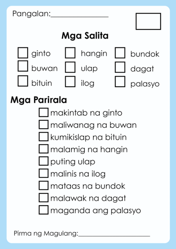 MGA SALITA AT PARIRALA