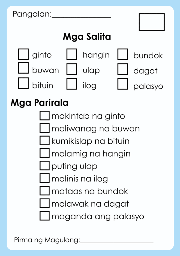 MGA SALITA AT PARIRALA
