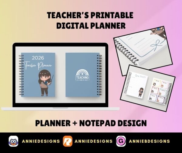 Teacher Printable Digital Planner | By : Annie Bustillos @anniedesigns