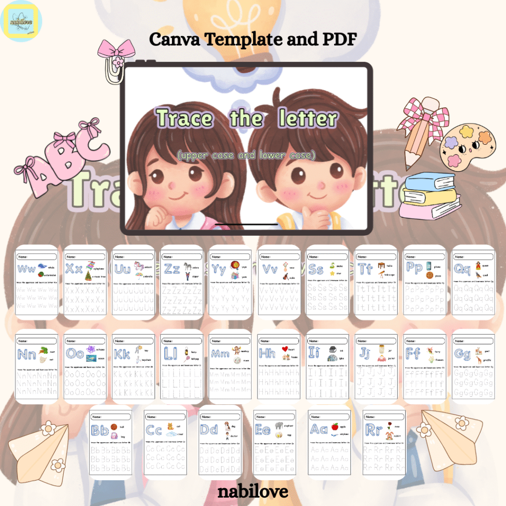 Tracing Letters A–Z (Uppercase & Lowercase) – Handwriting Practice PDF ...