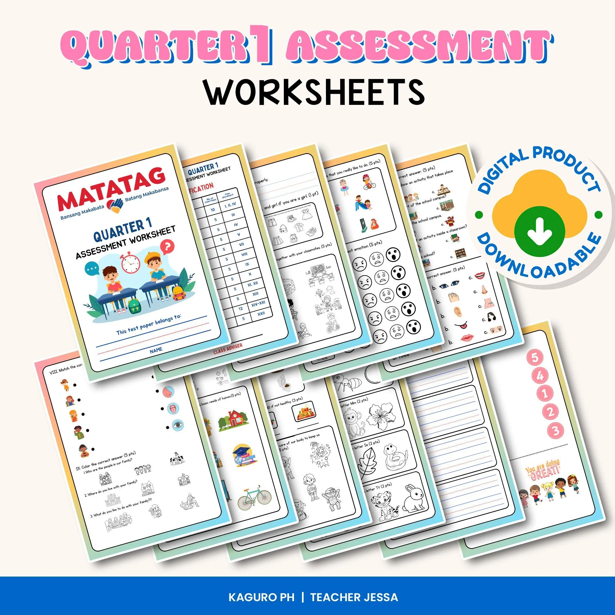 MATATAG Quarter 1 Assessment Worksheets