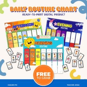 FREE - Daily Routine Chart (Morning, Afternoon & Evening) - Ready to Print Digital Products
