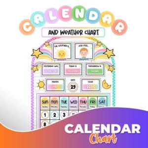 New Calendar Chart 2025 Design - Cute Hue Pastel Theme