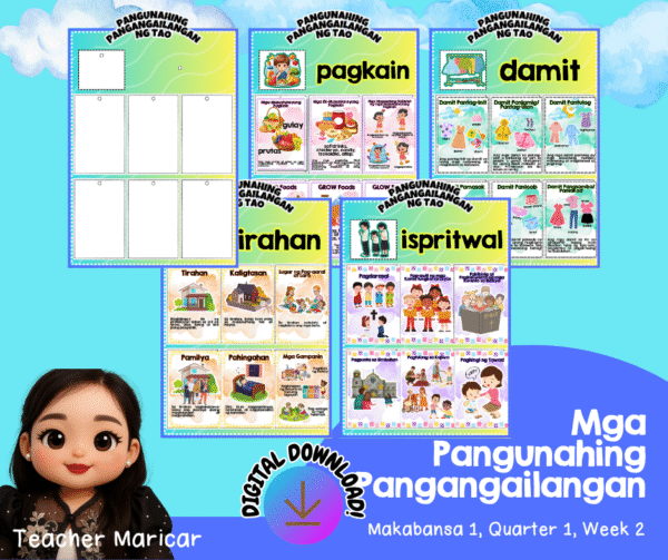 PANGUNAHING PANGANGAILANGAN INTERACTIVE CHART (MATATAG Curriculum, Makabansa 1, Kwarter 1, Week 1)