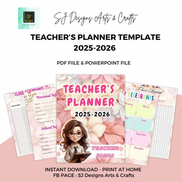 PINK TEACHER'S PLANNER