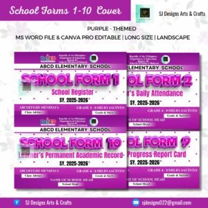 SCHOOL FORMS COVER TEMPLATE - PURPLE THEMED