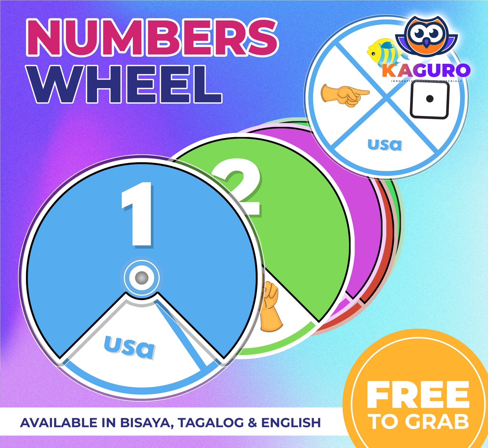 FREE – Number Wheel – English, Tagalog, Bisaya - Kaguro Ph