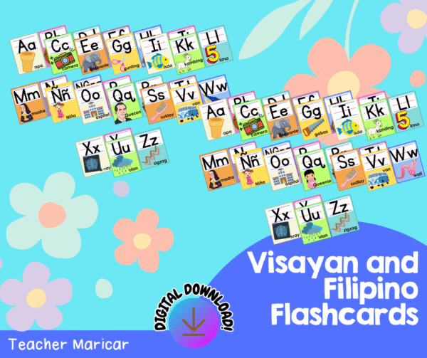 VISAYAN AND TAGALOG ALPHABET FLASHCARDS