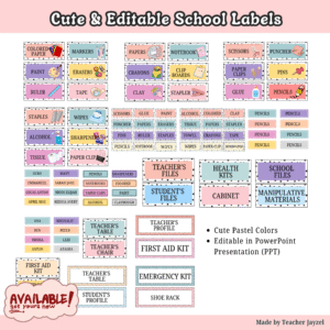 SCHOOL SUPPLIES LABELS