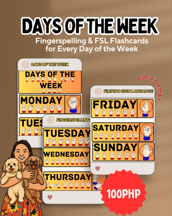 DAYS OF THE WEEK in Filipino Sign Language