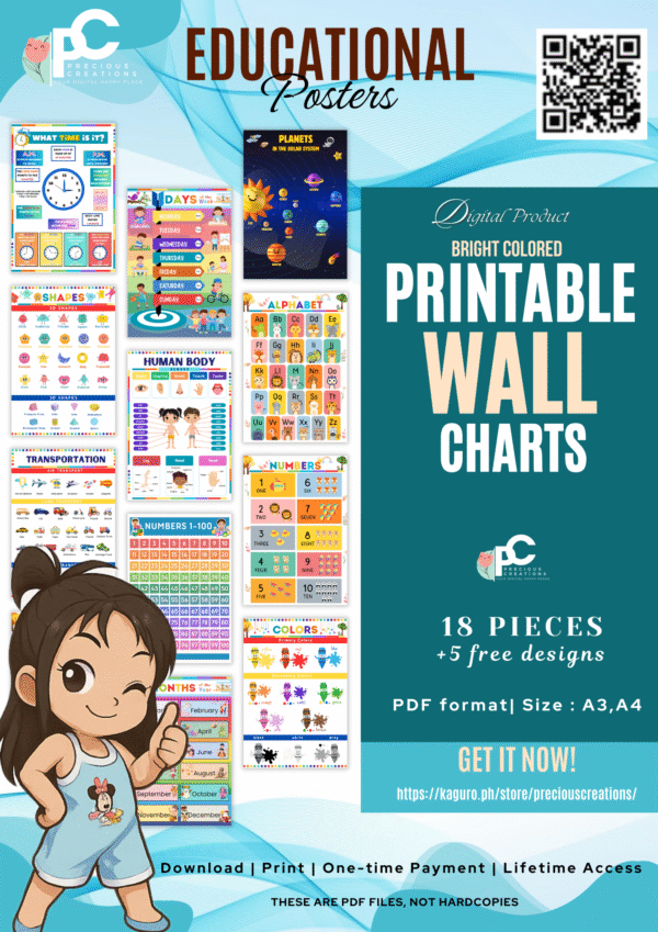 Wall Charts / Educational Posters in Bright Color Bundle
