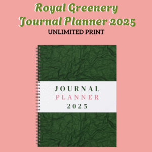 Royal Greenery 2025 Planner - Emerald Leaf Journal - Digital Printable Organization - unlimited print