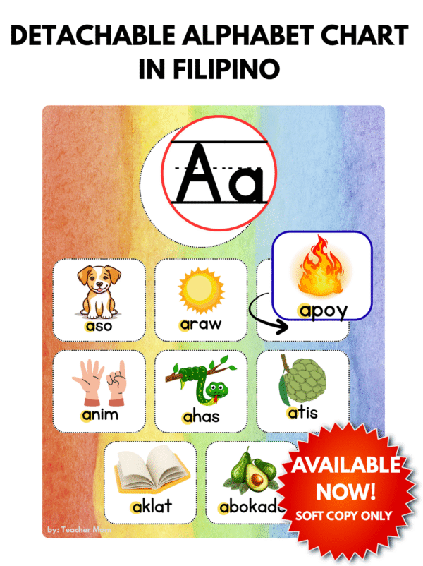 DETACHABLE ALPHABET CHART IN FILIPINO