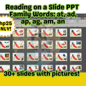 Reading on a Slide PPT - Family words: at, ad, ap, am, an