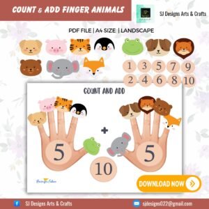 COUNT AND ADD FINGER ANIMALS