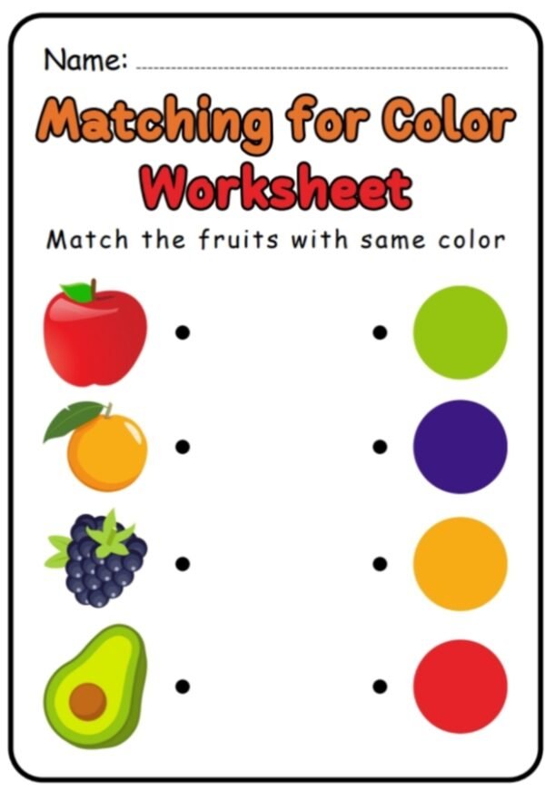Matching for Color Worksheet Downlable via PDF//Drive