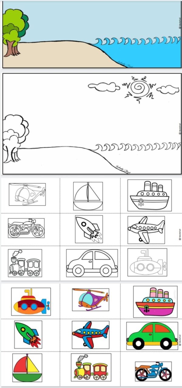 Land Air Water Vehicle Busy Books DOWNLABLE VIA PDF//Drive