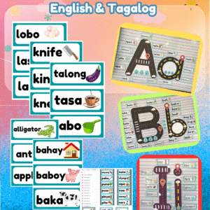 LETTER ROADS A to Z Upper & Lower Case with Flashcard (English & Tagalog)