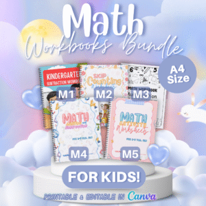 Math Workbook Bundle for Kids | Printable & Customizable with Resell Rights (Canva Pro⭐)