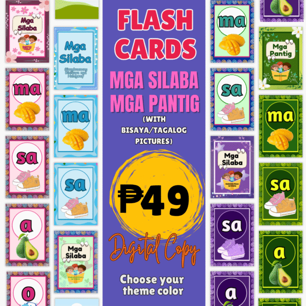 MGA PANTIG/MGA SILABA FLASHCARD (PURPLE)