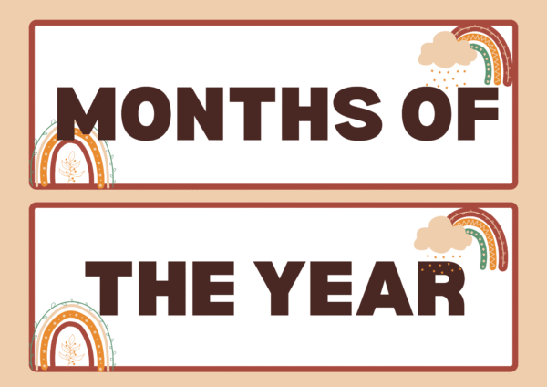 HANGING DISPLAY MONTH IN A YEAR