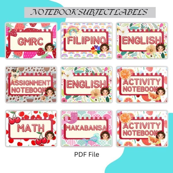 Subject Notebook Labels