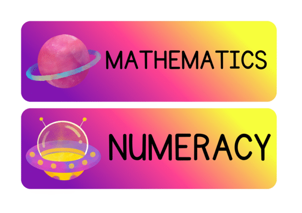 OUTER SPACE THEME-subject labels