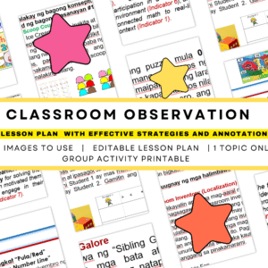 CLASSROOM OBSERVATION_LP_WITH STRATEGIES AND ANNOTATION - TOPIC: ORDERING NUMBERS (1-20) SMALLES TO LARGEST. (TAGALOG)