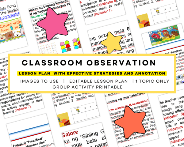 CLASSROOM OBSERVATION_LP_WITH STRATEGIES AND ANNOTATION - TOPIC: ORDERING NUMBERS (1-20) SMALLES TO LARGEST. (TAGALOG)