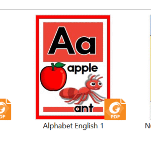 FLASHCARDS SET (ALPHABET ALPHABASA, NUMBERS 1-20, COLORS, SHAPES & ALPHABET ENGLISH