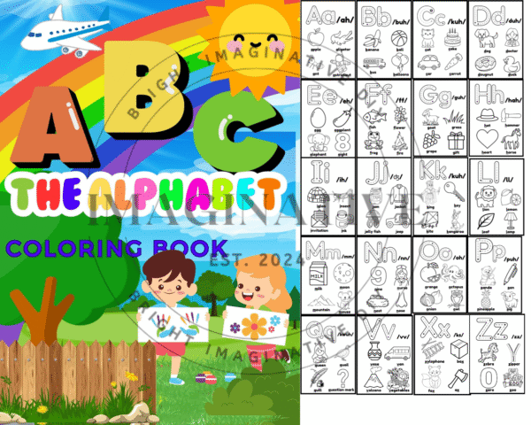 Alphabet Coloring Book – Fun & Educational A–Z Printable Pages! 🖍️ (Digital Download)