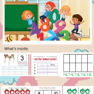 KINDERGARTEN NUMBERS 1-20 WORKBOOK (44pages)