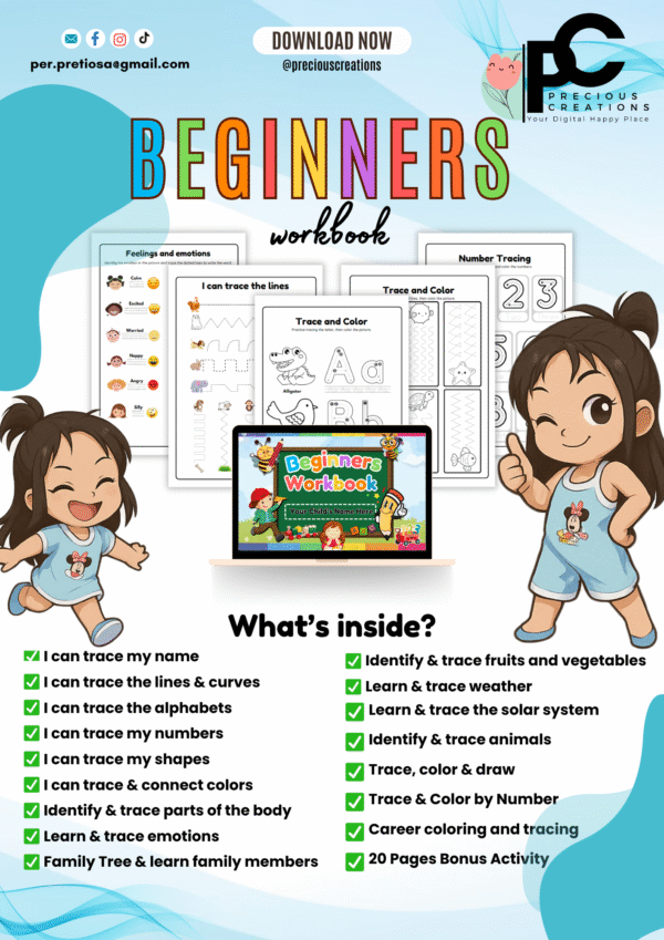 Beginner' Workbook for 3year old+ | Homeschool Learning