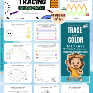 PRE-WRITING Busybook—Tracing Lines & Coloring | 2.5yrs old+ & Preschool Printables