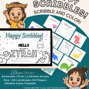 Happy Scribbles! —Scribble & Color | Preschool & 2.5yrs old + Printables